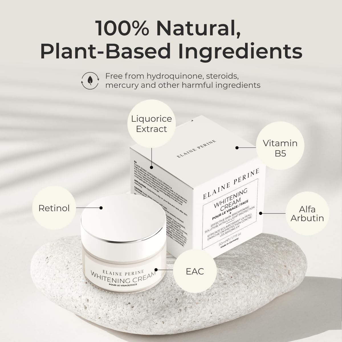 Whitening Cream Face - for a Blemish-Free Skin 50Ml - by Elaine Perine Made in Germany